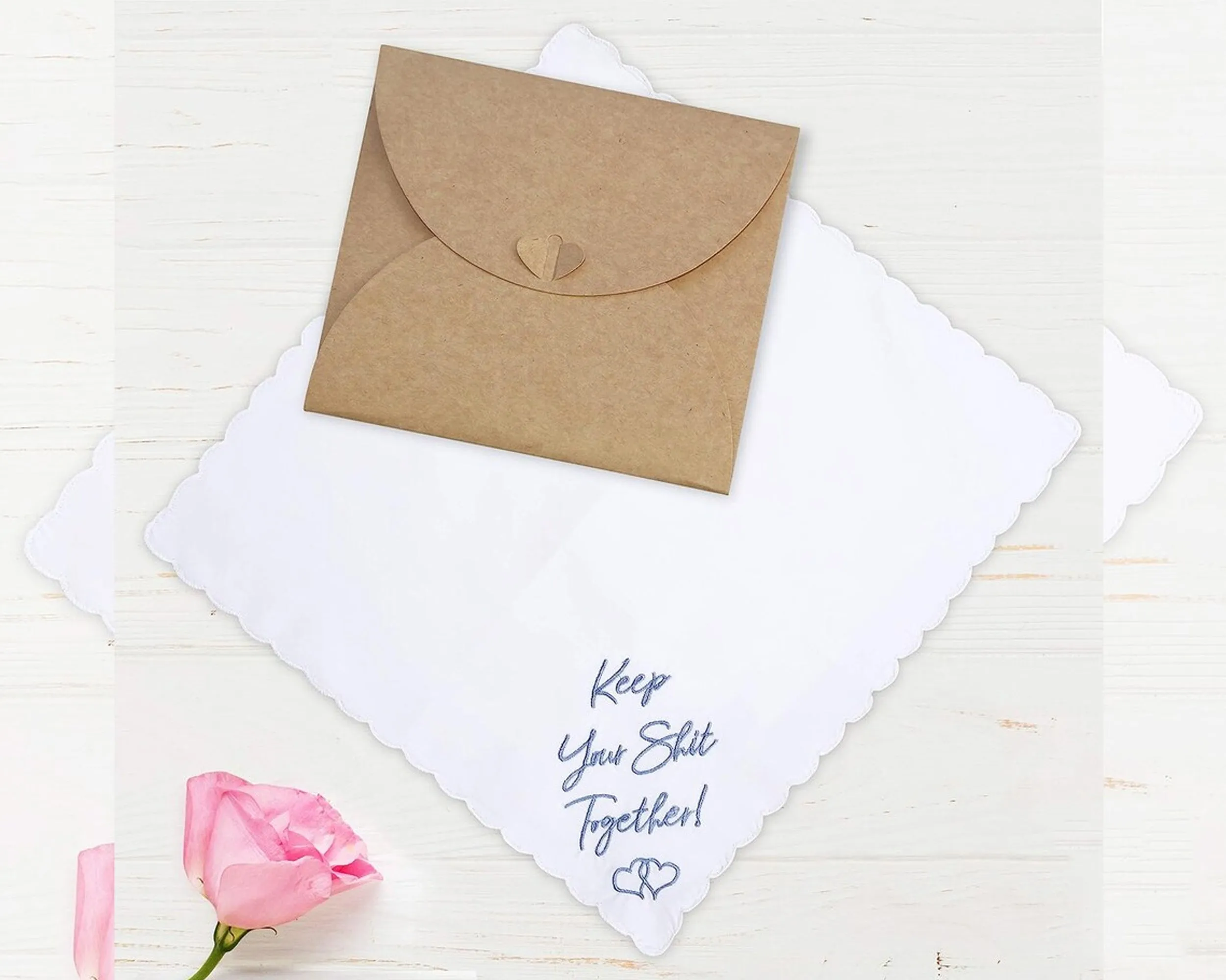 White Wedding Handkerchief