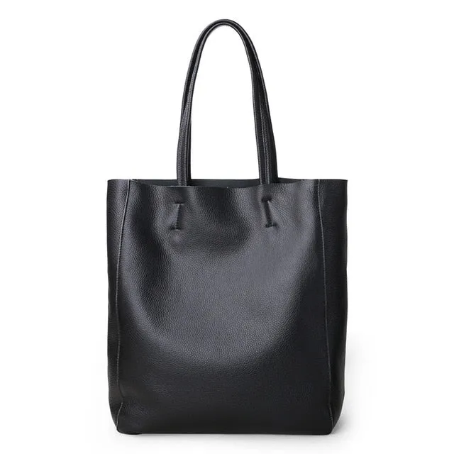 Women Luxury Bag Casual Tote Female Lemon Yellow Cowhide Genuine Leather