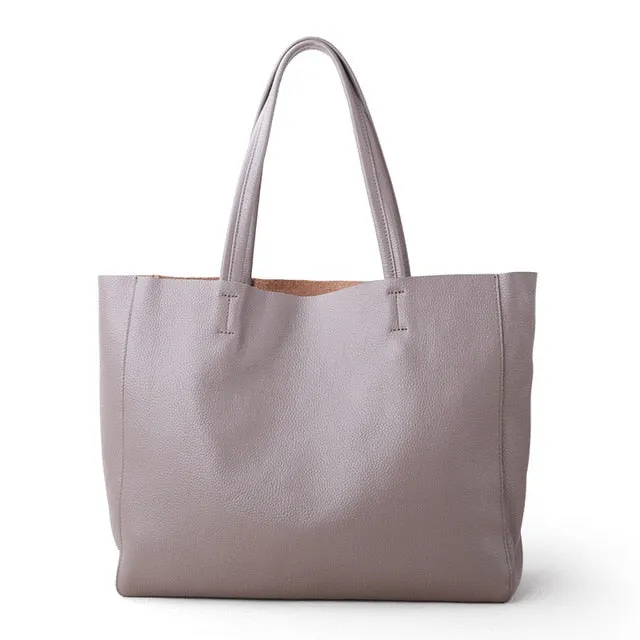 Women Luxury Bag Casual Tote Female Lemon Yellow Cowhide Genuine Leather