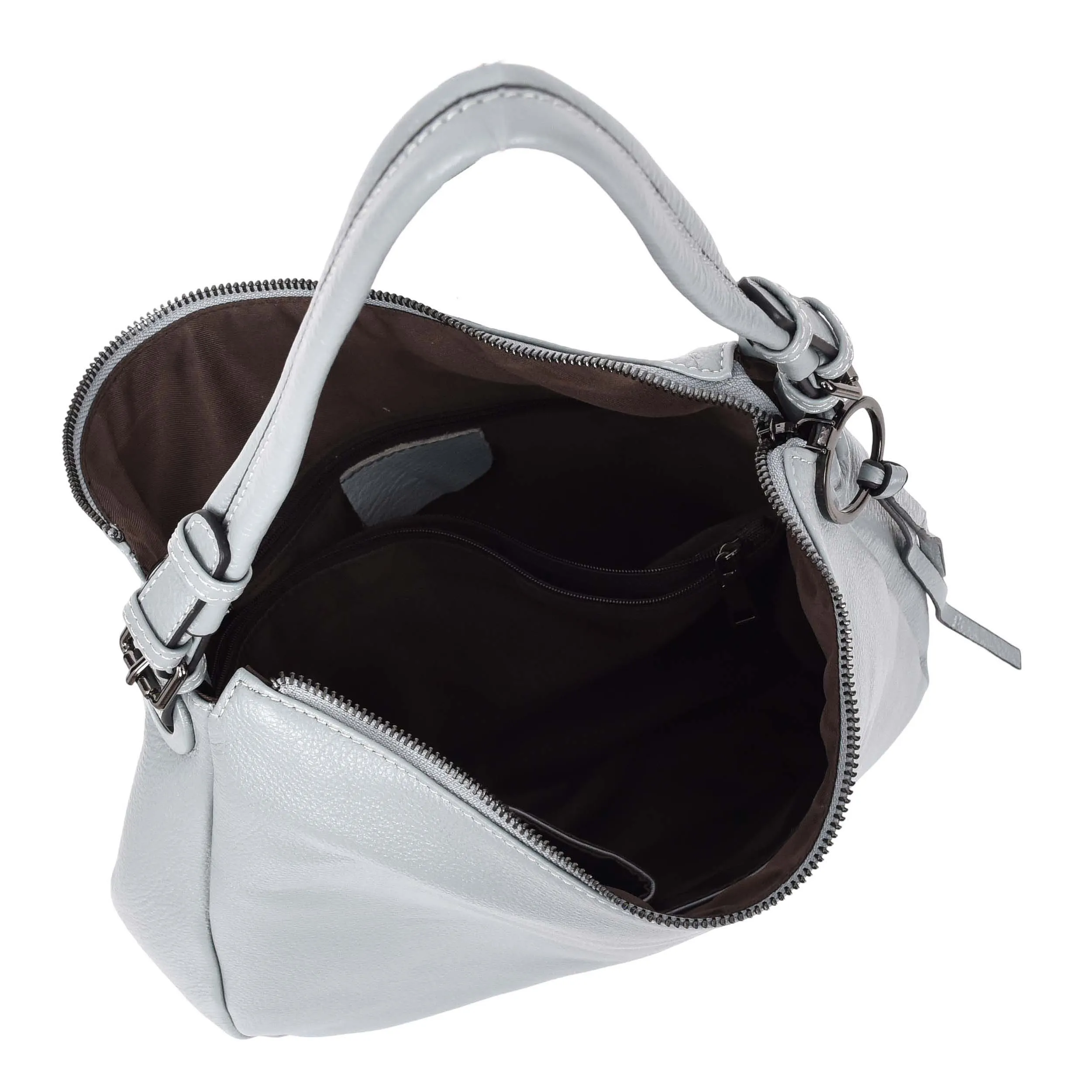 Womens Leather Hobo Handbag Soft Large Multi Straps Zipper Shoulder Bag A202 Sky Blue
